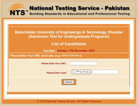 Buetk Admission Test For Spring 2025 To Be Conducted By Nts Buet Khuzdar