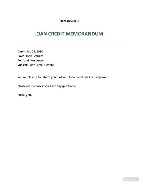 Free Credit Memo Template Klimren