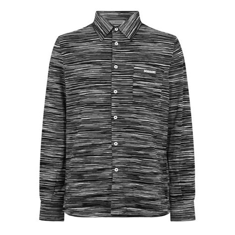 Missoni Stripe Knit Shirt Men Patterned Shirt Long Sleeve