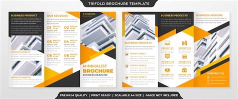 Design de modelo de folheto de três dobras de negócios layout