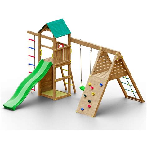 Parco Giochi In Legno Woody Gym TGG Play Con Torretta Altalena