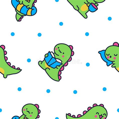 Kawaii Dino Pattern Stock Illustrations 261 Kawaii Dino Pattern Stock