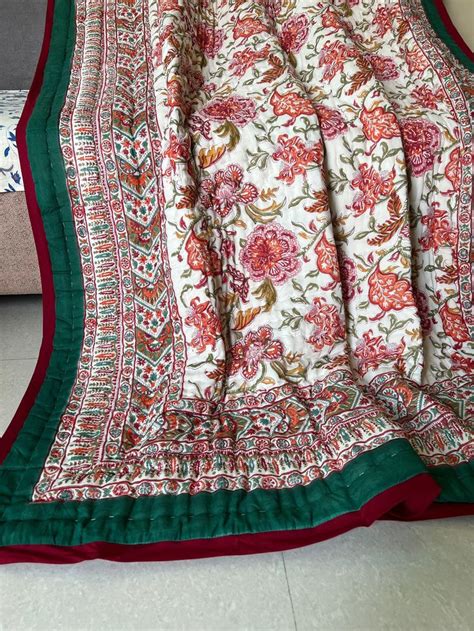 Buy Anokhi Indian Jaipuri Block Print Quilt Printed Reversible Jaipuri