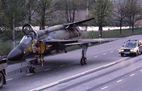 Saab 37 Viggen on the road : r/aviation