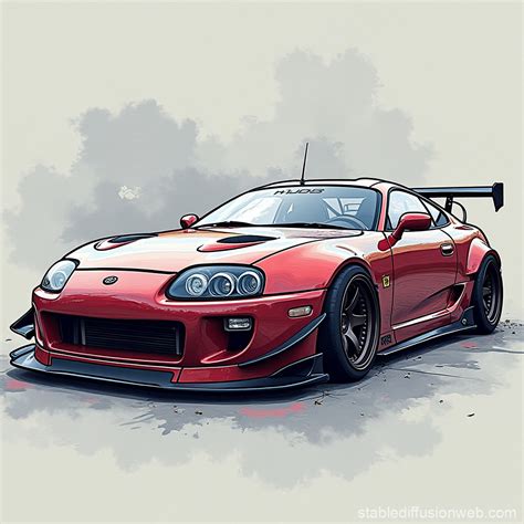 Toyota Supra Mk Blueprint Widebody Render Stable Diffusion Online