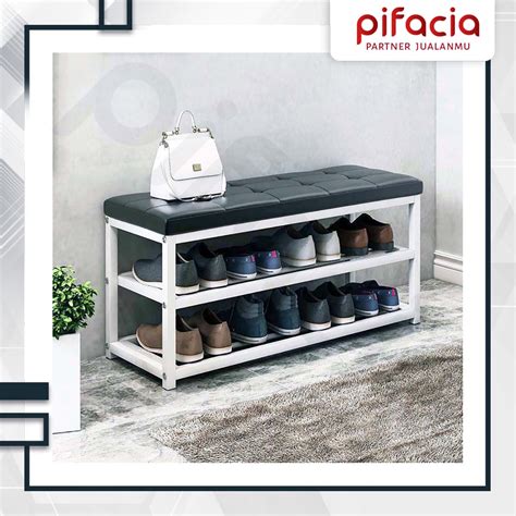 Jual Rak Sepatu Bangku Sofa Susun Puff Duduk Minimalis Tempat Sandal