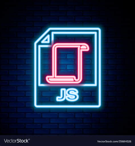 Glowing Neon Line Js File Document Download Js Vector Image