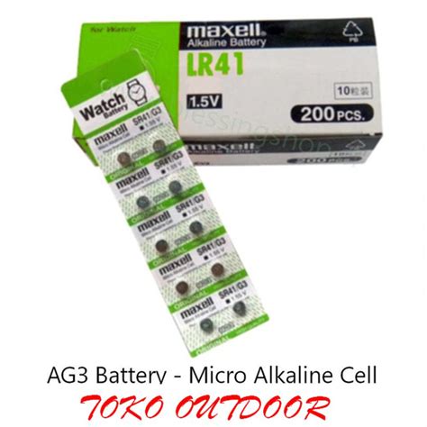 Jual Baterai Kancing Micro Alkaline Cell Maxell LR 41 AG 3 Baterai Jam