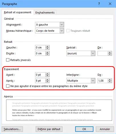 Espacement Des Paragraphes Et Interligne Dans Word