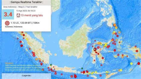 Gempa Magnitudo 3 4 Baru Terjadi Minggu 13 Agustus 2023 Cek Info