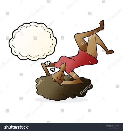 Cartoon Woman Lying On Floor Thought Stock Vector Royalty Free