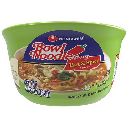 Nongshim Hot Spicy Bowl Noodle Soup Hot Spicy Flavor Walgreens