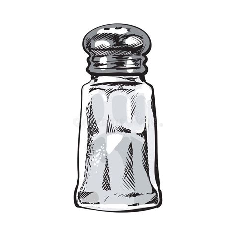 Hand Drawn Salt Mill Shaker Grinder Isolated Vector Illustration