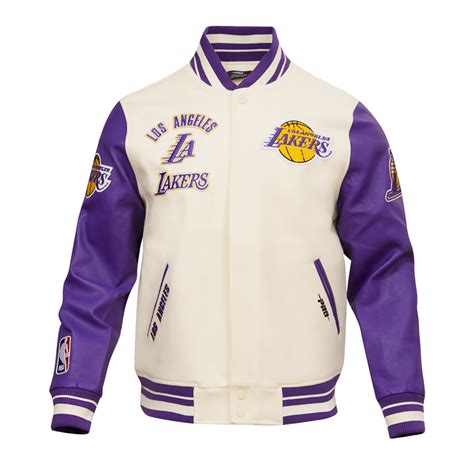 Nba Los Angeles Lakers Retro Classic Mens Rib Wool Varsity Jacket Eg