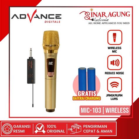 Jual COD ADVANCE MIC103 MIC 103 MICROPHONE PROFESIONAL MIC WIRELESS