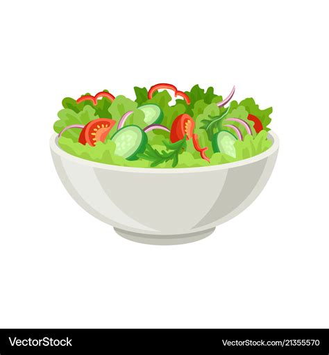 Fresh vegetable salad in gray ceramic bowl fresh Vector Image