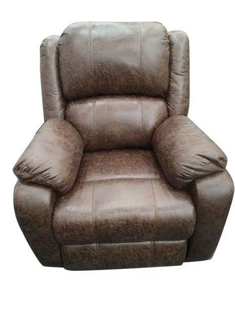 Brown Manual Leather Recliner Sofa Chair For Home Seating Capacity