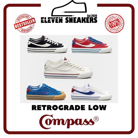 Jual Compass Retrograde Low Black White Red Blue Cream Blue Gum