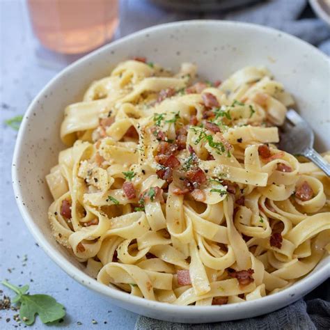 Delightful Carbonara With Fettuccine A Savory Pasta Dish To Satisfy