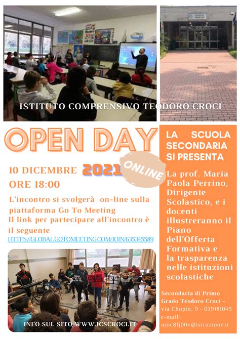 Open Days Scuole Dellinfanzia Primaria E Secondaria Istituto