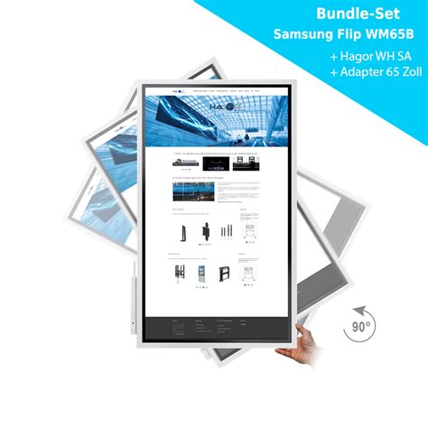 Samsung Flip Pro Wm65b Bundle 65 Zoll Flipchart Hagor Wh Sa Wandhalterung Und Adapter Für 65