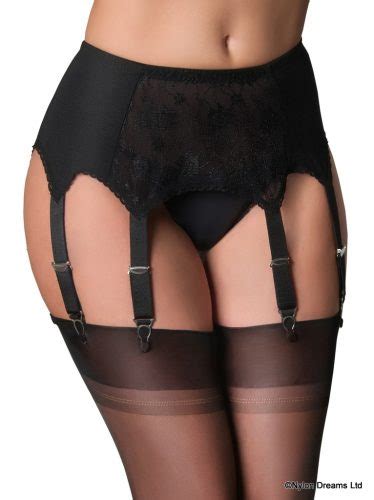 8 Strap Suspender Belt Lace Front Panel Nylon Dreams