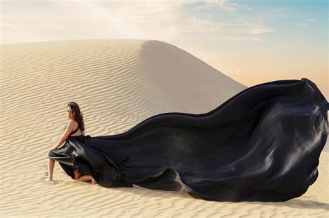 The Ethereal Magnificence Of A Flying Dress Dubai Photoshoot In Desert By Fraz Khan May