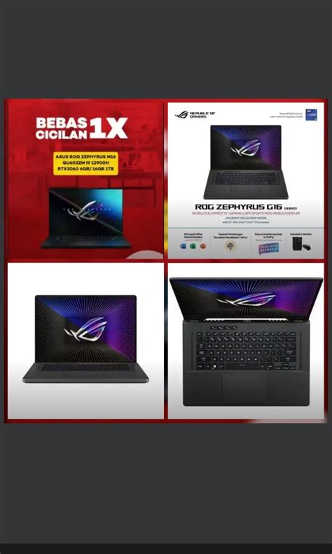 KREDIT LAPTOP ASUS ROG ZEPHYRUS G16 GU603VV I9 13900H 16GB RTX4060 8Gb