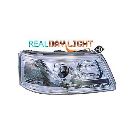 Set De Deux Phares Avant Design Led Fond Chrome Vw T Transporter