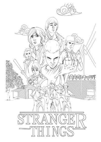 Stranger Things Coloring Pages To Print - Dejanato