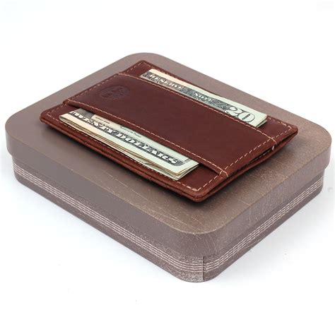 Timberland Mens Real Leather Front Pocket Wallet Cash Strap Money Clip Thin Slim Ebay