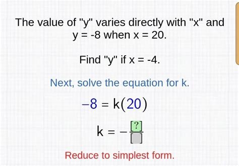 The Value Of Y Varies Directly With X And Y When X Find