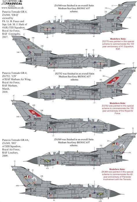 Xtradecal Item No X72310 RAF Tornado GR 4 GR 4A Special