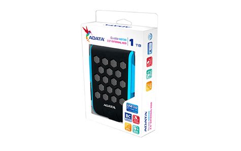 Внешний жесткий диск ADATA HD720 1 ТБ (AHD720-1TU3-CBL), прорезиненный ...