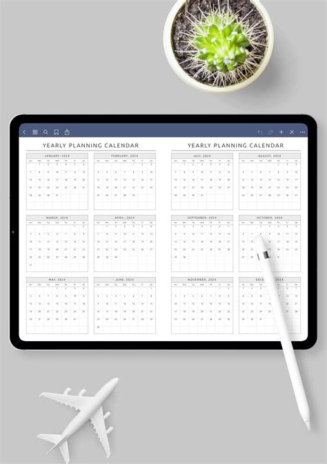 Download Printable Yearly Planning Calendar Template Pdf