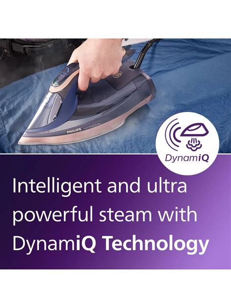 Philips Azur 8000 Series DST8050/26 SteamGlide Elite Steam Iron, Dark Blue