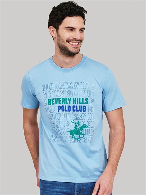 Buy Beverly Hills Polo Club Men Blue And Green Brand Logo Printed T Shirt