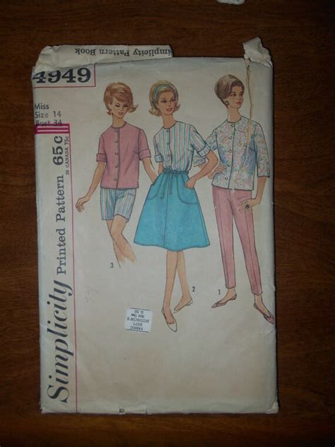 Vintage 1963 Simplicity Sewing Pattern 4949 Misses Etsy