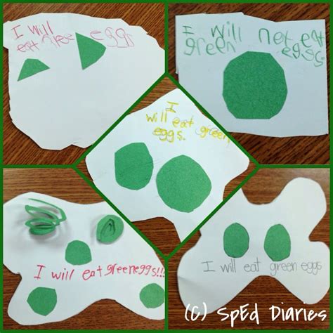 Green Eggs And Ham Craftwriting Dr Seuss Preschool Crafts Dr Seuss