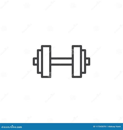 Dumbbell Outline Icon Vector Illustration Cartoondealer