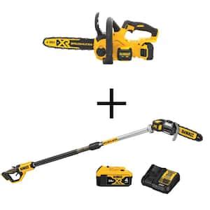 Dewalt V Max In Brushless Battery Powered Chainsaw Kit Pole Saw