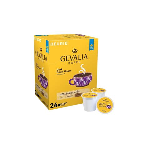 Gevalia Dark Royal Roast Coffee K Cup Cápsulas De Café Con Cafeína 24 Unidades