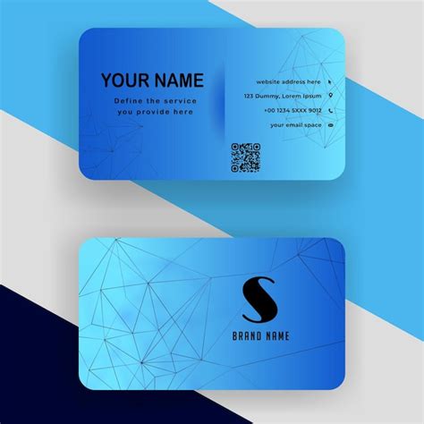 Premium Vector Vector Blue Business Card With Abstract Black Lines