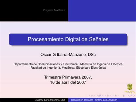 PDF Procesamiento Digital de Señales dicis ugto mx Procesamiento