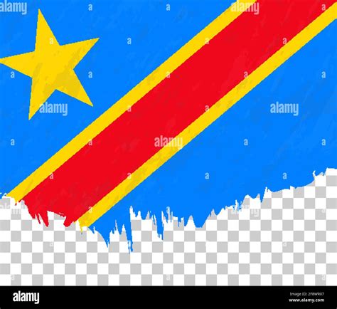 Grunge Style Flag Of Dr Congo On A Transparent Background Vector