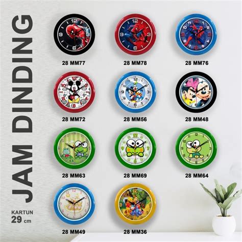 Jual Jam Dinding Kartun Karakter Cartoon Cm Spiderman Mickey Mouse