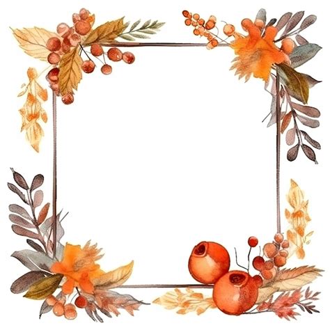 Premium Ai Image Watercolor Autumn Wreath Isolated Illustration Ai