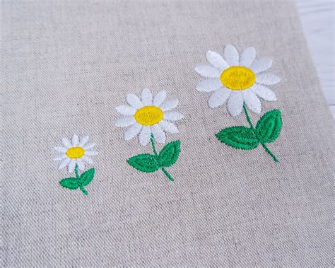 Daisy Embroidery Design Mini Daisy Flower Machine Embroidery Etsy