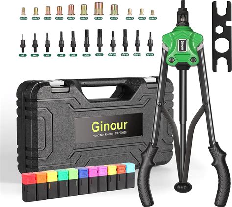 Ginour 17 Rivet Nut Tool 110 Pcs Advanced Rivet Nut Gun 11 Metric