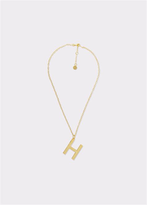 Letter H Necklace Brownie